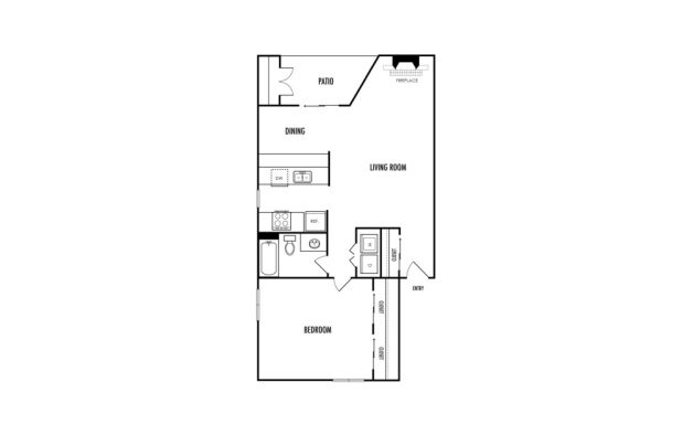 floor plan for the two bedroom apartment at The  Mark at 2600