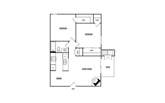 the floor plan for a two bedroom apartment at The  Mark at 2600