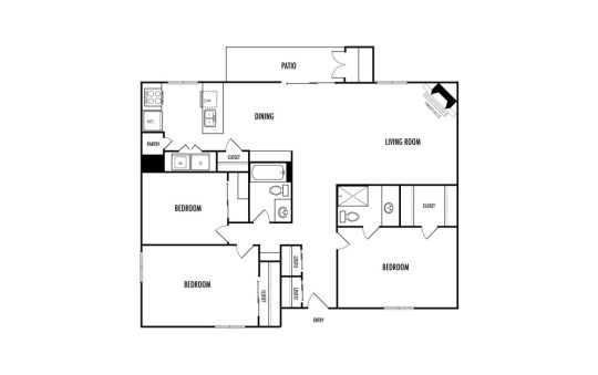 floor plan for a two bedroom apartment at The  Mark at 2600