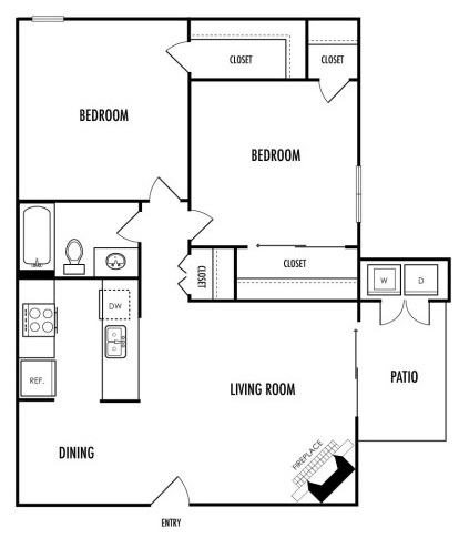 a floor plan for a two bedroom apartment at The  Mark at 2600