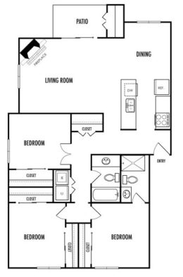 floor plan image of the two bedroom apartment at The  Mark at 2600