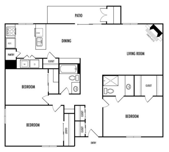 the floor plan for a two bedroom apartment at The  Mark at 2600